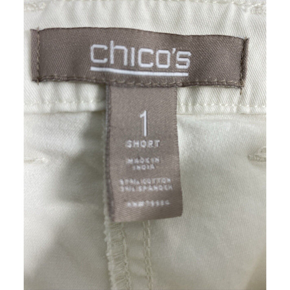 Chico‎ Pants Womens Size 1 Short Small Ivory White Straight Slacks Casual - Picture 4 of 9